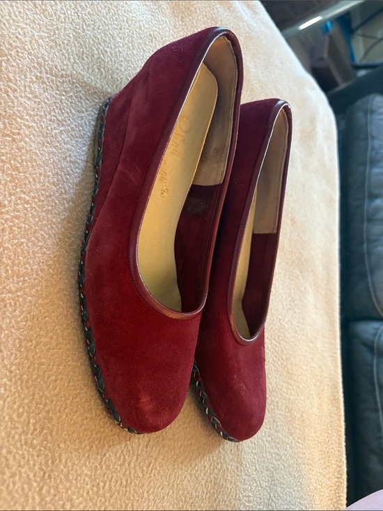 Rosina Ferragamo Schiavone Shoes - Women’s Burgundy Suede Ballet Flat Rosina Ferragamo Schiavone Heels